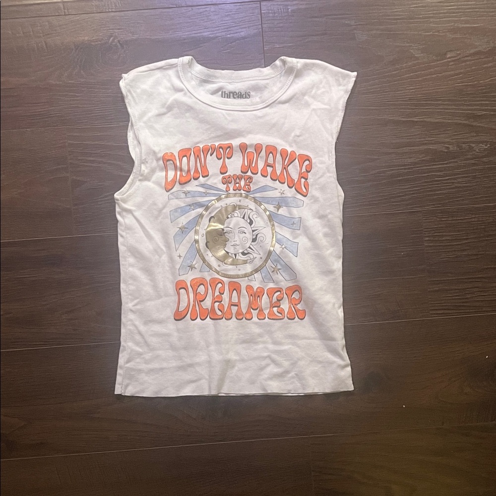 Kids White Sleeveless Shirt